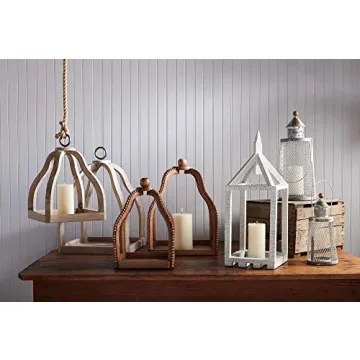 Mud Pie Wood Lantern Set for Unique Home Decor