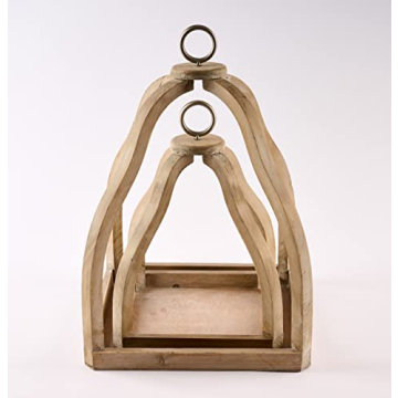 Mud Pie Wood Lantern Set for Unique Home Decor