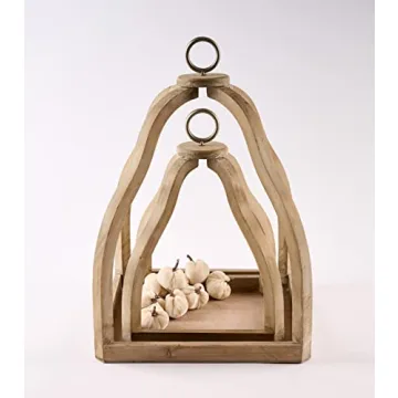 Mud Pie Wood Lantern Set for Unique Home Decor