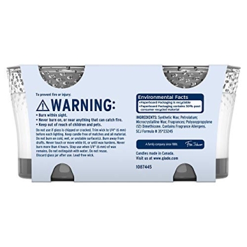 Glade Candle Jar Clean Linen Air Freshener Set 2 Count