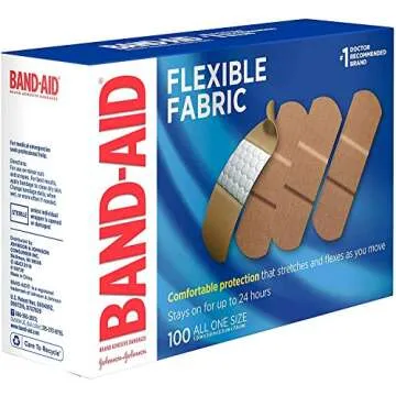 Johnson & Johnson JJ4444 Band-Aid Woven Adhesive Bandages, 1" x 3", Tan (Box of 100)