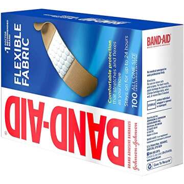 Johnson & Johnson JJ4444 Band-Aid Woven Adhesive Bandages, 1" x 3", Tan (Box of 100)