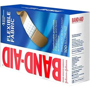 Johnson & Johnson JJ4444 Band-Aid Woven Adhesive Bandages, 1" x 3", Tan (Box of 100)