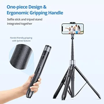 ATUMTEK 60 Selfie Stick Tripod with Bluetooth Remote for iPhone Android