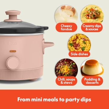 Bella 1.5 Qt Slow Cooker with 3 Heat Settings and More
