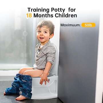 Potty Training Toilet for Baby, Realistic Potty Training Toilet with Soft Seat,Realistic Flushing So...