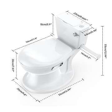 Potty Training Toilet for Baby, Realistic Potty Training Toilet with Soft Seat,Realistic Flushing Sound,Removable Pot,Storage Tank,Toilet Paper Holder,Splash Guard,Non-Slip for Toddler