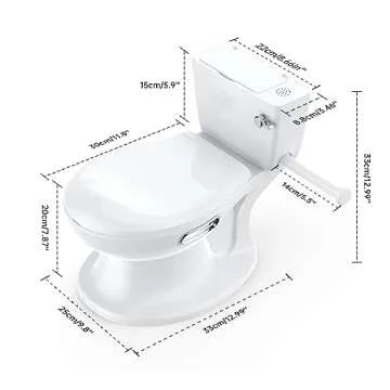 Potty Training Toilet for Baby, Realistic Potty Training Toilet with Soft Seat,Realistic Flushing Sound,Removable Pot,Storage Tank,Toilet Paper Holder,Splash Guard,Non-Slip for Toddler