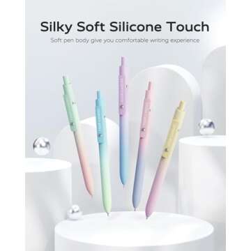 Four Candies Gel Pens, 5 Pcs 0.7mm Quick Dry Black Ink Pens Fine Point Smooth Writing High-End Serie...