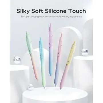 Four Candies Gel Pens, 5 Pcs 0.7mm Quick Dry Black Ink Pens Fine Point Smooth Writing High-End Serie...