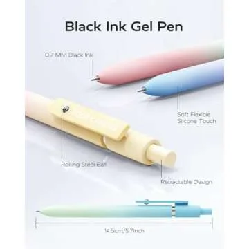Four Candies Gel Pens, 5 Pcs 0.7mm Quick Dry Black Ink Pens Fine Point Smooth Writing High-End Series Unique Pens, School Office Home Supplies Fun Pretty Cute Pens Gifts for Girl Women(Gradient)