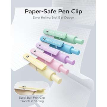 Four Candies Gel Pens, 5 Pcs 0.7mm Quick Dry Black Ink Pens Fine Point Smooth Writing High-End Series Unique Pens, School Office Home Supplies Fun Pretty Cute Pens Gifts for Girl Women(Gradient)