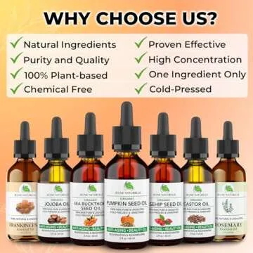 Jeune Naturelle Pumpkin Seed Oil Organic, 100% Pure RAW Cold Pressed Undiluted For Anti Aging Wrinkle Repair Hair Growth, Fast Absorbing, Travel Size, Non-Comedogenic Organic Pumpkin Seed Oil