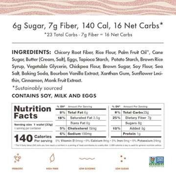 Rip Van Gluten-Free Snickerdoodle Stroopwafel, Healthy Gluten-Free Snacks, Non-GMO Snacks, Low Sugar (6g), Low Calorie Snack, 12 Count