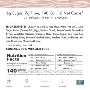 Rip Van Gluten-Free Snickerdoodle Stroopwafel, Healthy Gluten-Free Snacks, Non-GMO Snacks, Low Sugar (6g), Low Calorie Snack, 12 Count