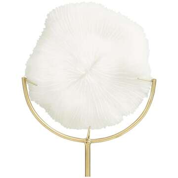 The Novogratz Polystone Coral Handmade Decorative Sculpture Home Decor Statue with Marble Base, Accent Figurine 8" x 4" x 15", Cream