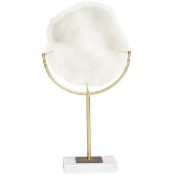 The Novogratz Polystone Coral Handmade Decorative Sculpture Home Decor Statue with Marble Base, Accent Figurine 8" x 4" x 15", Cream