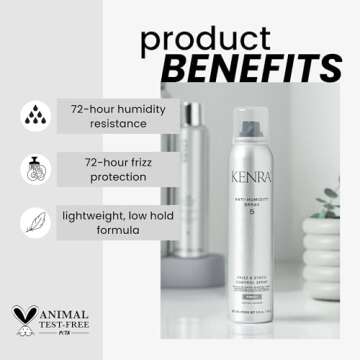 Kenra Anti-Humidity Spray 5 | Frizz & Static Control Spray |72-Hour Humidity Resistance & Protection...