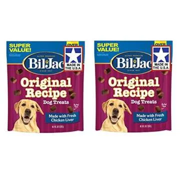 Bil-Jac Dog Treats - Original Recipe Chicken Liver Soft Puppy Training Treat Rewards, Resealable Dou...