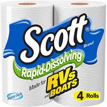 Scott Rapid Dissolve Bath Tissue Made for RVs and Boats (16 Rolls)