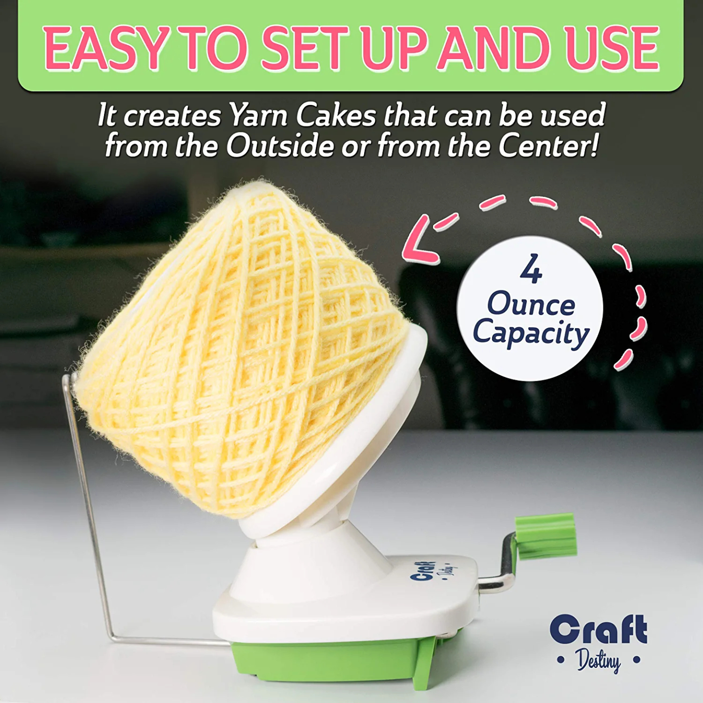 Craft Destiny Yarn Winder - Easy to Use, Sturdy Design