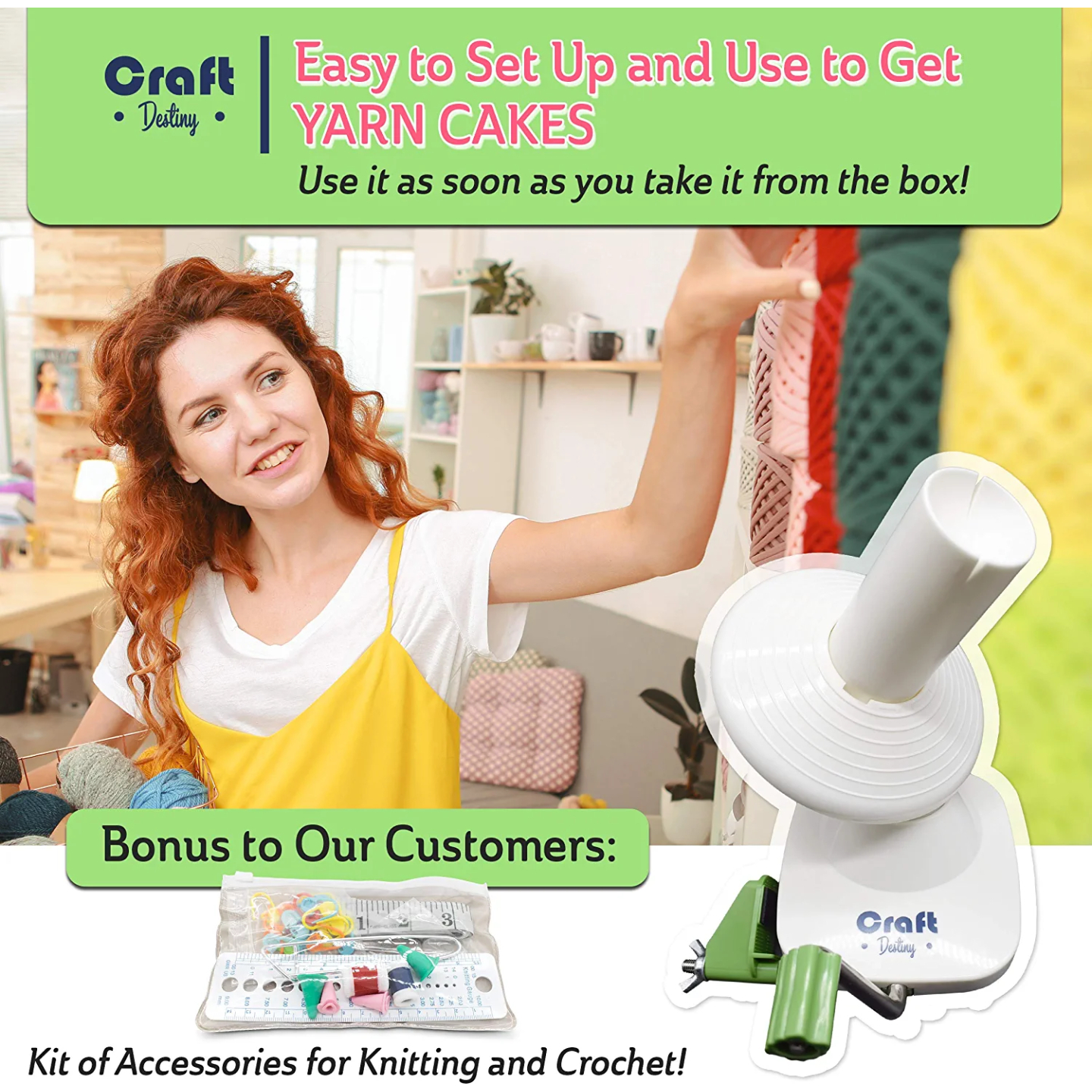 Craft Destiny Yarn Winder - Easy to Use, Sturdy Design