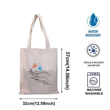 TOBGB Album Tote Bag Singer Fans Music Lover Gift Song Lyrics Gift Album Inspired Gift (august slipp...