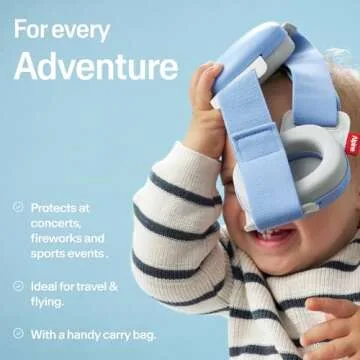 Alpine Muffy Baby - New & Improved Baby Ear Muffs Noise Protection for Babies and Toddlers - CE & ANSI Certified - Safe and Soothing Hearing Protection - Age 3-48 Months- Approved by Babies - Blue