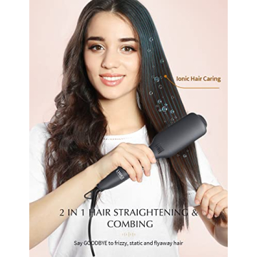 LANDOT Hair Straightening Brush for Smooth Frizz-Free Hair
