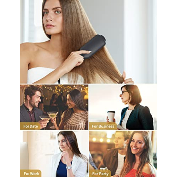 LANDOT Hair Straightening Brush for Smooth Frizz-Free Hair