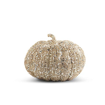 Buy 8 Inch Champagne Glitter Pumpkin for Fall Decor