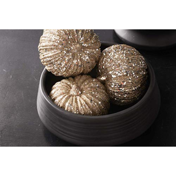 Buy 8 Inch Champagne Glitter Pumpkin for Fall Decor