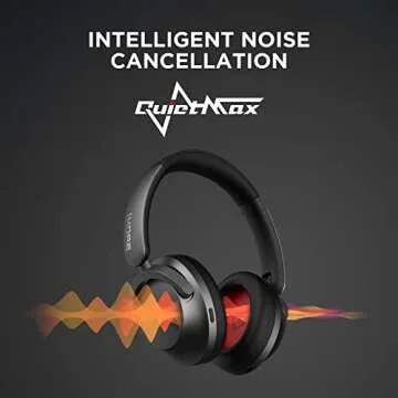 1MORE SonoFlow Active Noise Cancelling Headphones, Bluetooth Headphones with LDAC for Hi-Res Wireless Audio, 70H Playtime, Clear Calls, Preset EQ Via App, Black