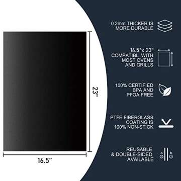 Oven Liners for Bottom of Oven, 2 Pack Large Reusable Teflon Oven Liner Mat, Oven Protector Mat for Bottom of Electric Oven Gas Oven Toaster Oven Microwave Stove Grill, BPA and PFOA Free, 16.5"x23"