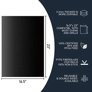 Oven Liners for Bottom of Oven, 2 Pack Large Reusable Teflon Oven Liner Mat, Oven Protector Mat for Bottom of Electric Oven Gas Oven Toaster Oven Microwave Stove Grill, BPA and PFOA Free, 16.5"x23"