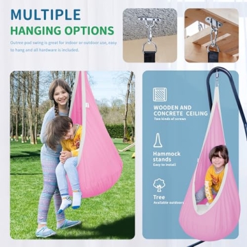 OUTREE Kids Pod Swing Seat Cotton Sensory Chair for Kids