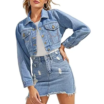 Stylish Grabsa Blue Jean Jacket for Women, Casual Wear