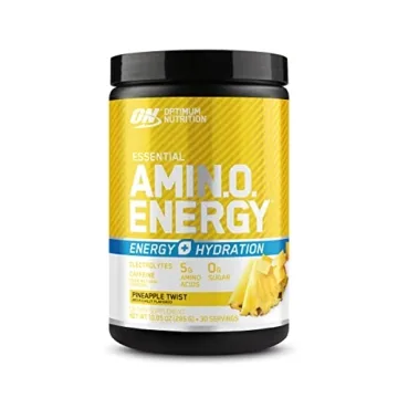 Optimum Nutrition Amino Energy Powder Plus Hydration, with BCAA, Electrolytes, and Caffeine, Pineapp...