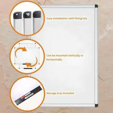 VIZ-PRO Dry Erase Board for Home and Office