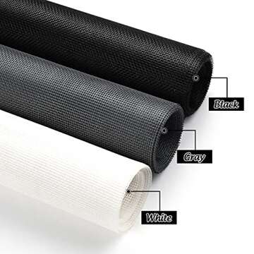 Senneny 48" x 117" Adjustable Window Screens, DIY Custom Fiberglass Screen Mesh, Window Screen Repla...