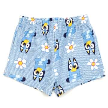 Bluey Toddler Girls T-Shirt and French Terry Shorts Outfit Set Pink/Blue 3T