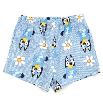 Bluey Toddler Girls T-Shirt and French Terry Shorts Outfit Set Pink/Blue 3T