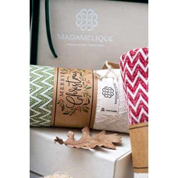 Madamelique Christmas Hand Towels Set of 2-18 x 40 Inches - Decorative Bathroom Peshtemal Towel for Hand, Face, Hair, Yoga, Tea, Dishcloth, Kitchen and Bath - 100% Pure Cotton (Christmas)