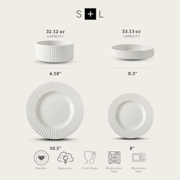 Stone Lain Lusso Stylish Dinnerware Set - 16-Piece for 4