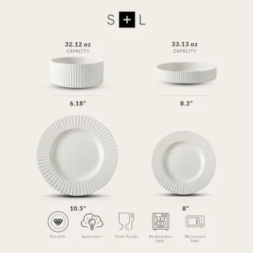 Stone Lain Lusso Stylish Dinnerware Set - 16-Piece for 4
