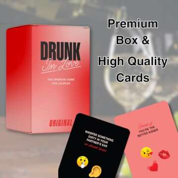 Drunk in Love Original Couples Drinking Card Game Super Fun Date Night Games & Relationship Couples Games for Adults 100 Dare Cards for Your Partner Romantic Anniversary Party & Valentines Gifts