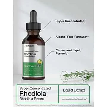 Horbäach Rhodiola Rosea Supplement Tincture | 2 fl oz | Alcohol Free Extract | Super Concentrated Root Liquid | Vegetarian, Non-GMO, Gluten Free
