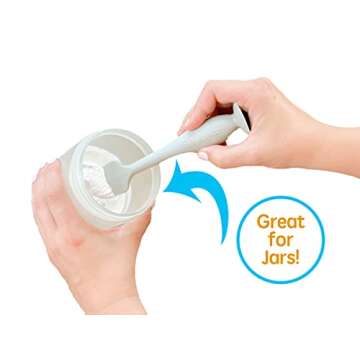 Baby Bum Brush, Original Diaper Rash Cream Applicator, Soft Flexible Silicone Brush, Unique Gift + Storage Case (Blue + Green Case)