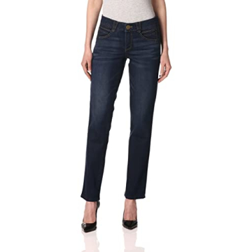 Democracy Women's Ab Solution Straight Leg Jean, Indigo, Size 14 - Stylish Comfort