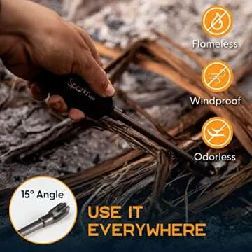 Power Practical Sparkr USB Rechargeable Lighter - Flameless, Silver